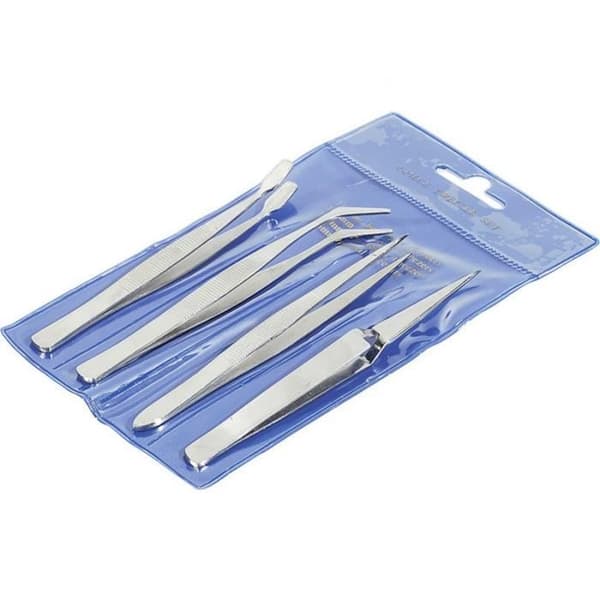 Pincett: Set med 4 PRECISION pincett i rostfritt stål, icke-magnetisk