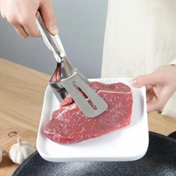 Köksredskap - Rostfritt Stål - Multifunktionell Stekpincett - 28 cm - Modern Design - 2-i-1