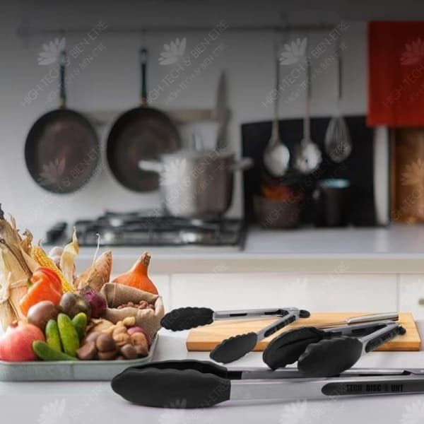 HTBE® Creative tredelad buffé silikonklämma stekt biff grillklämma kök med fötter inbyggd matklämma