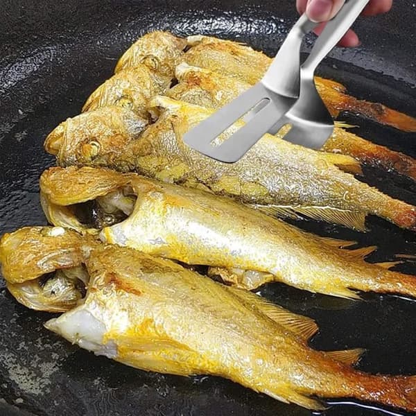 Köksklämma, Fiskpincett i Rostfritt Stål 304, stekpanna för fisk, Sallad BBQ Matpincett