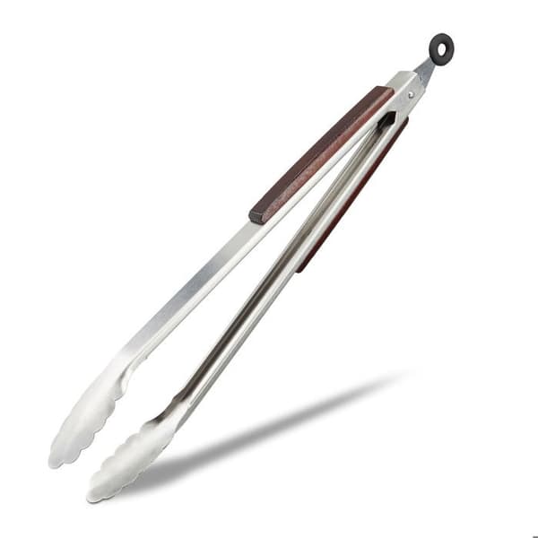 Relaxdays Rostfri Kökstång Rostfri Grilltång Grillkorv Sallad 38cm, Silver