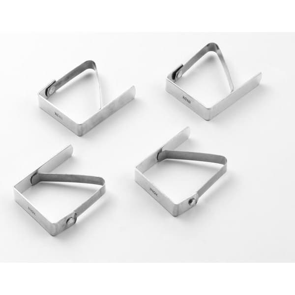 Pedrini Gadget - Fjäderstativ för dukar i rostfritt stål - 25 x 9 x 1,5 cm - Silver - 4 enheter - 19081100