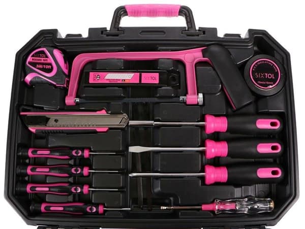 Sixtol HOME PINK 128 Verktygssats i resväska | För hushållsbruk