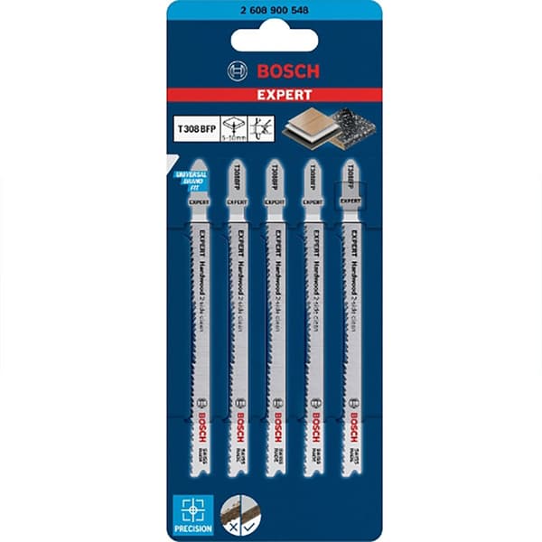 Bosch Professional Stiksavsblad Expert T308bfp Hardwood 2 Side Clean Precision 5 Enheder