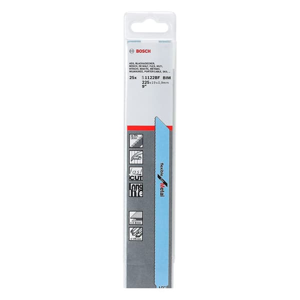 Bosch Professional Mutta S S Aw Terät S 1122 Bf 225 Mm 25 Yksiköitä Kirkas