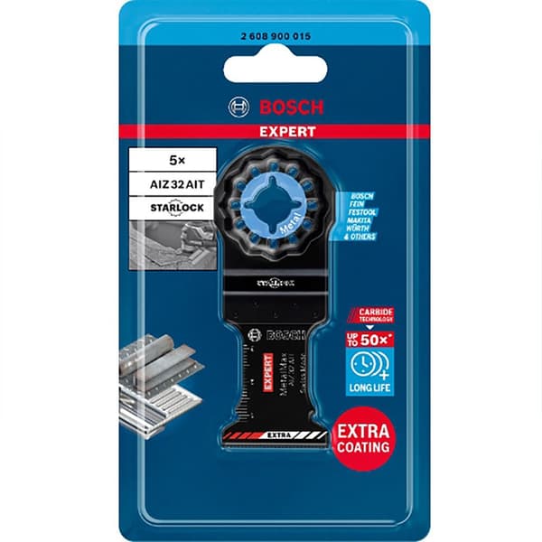 Bosch Professional Segmenteret Savklinge Expert Coated Carbide Plunge Cut Metal Aiz32ait 5 Enheder Blå