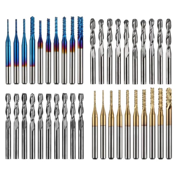 CNC-fräsbits, Nano Blue-beläggning, Karbidfräsningsverktyg, 40 stycken bits