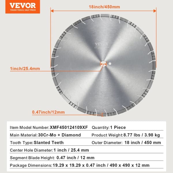 Diamantskæreskive, høj præcisionsskæring, universel pasform,350mm bølge