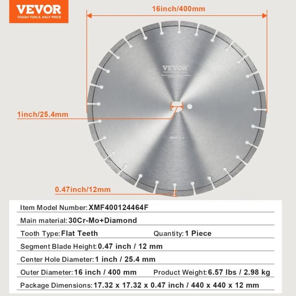 Diamantskæreskive, høj præcisionsskæring, universel pasform,350mm bølge