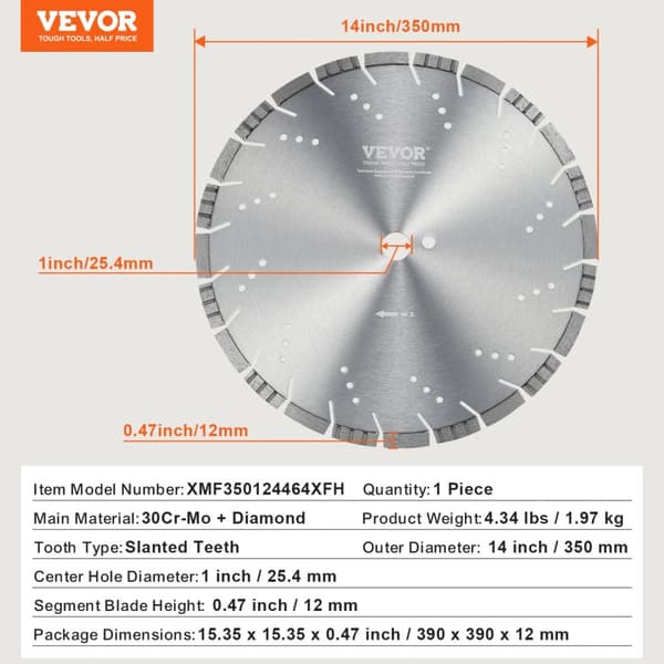 Diamantsågblad, högprecisionsskärning, universell passform,350mm Vågformad