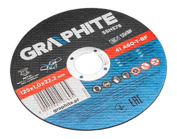 Metallkapskivor 125 x 1,0 x 22,2 mm, 41 A60-T-BF, 10 st folie