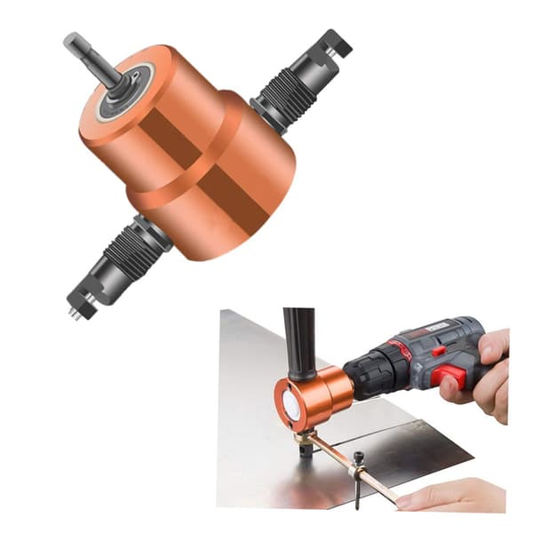 Metallileikkuri porakoneen lisäosa, säädettävä leikkuukulma, korkea nopeus 1500-3000 rpm, monipuolinen metallilevyn leikkaus