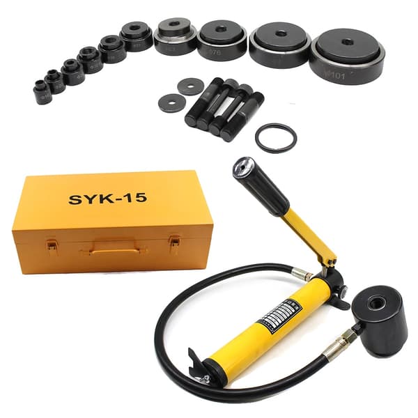 Hydraulisk Udsparingskit, 15 Ton Maks. Tryk, 10 Skæreværktøjer,Gul