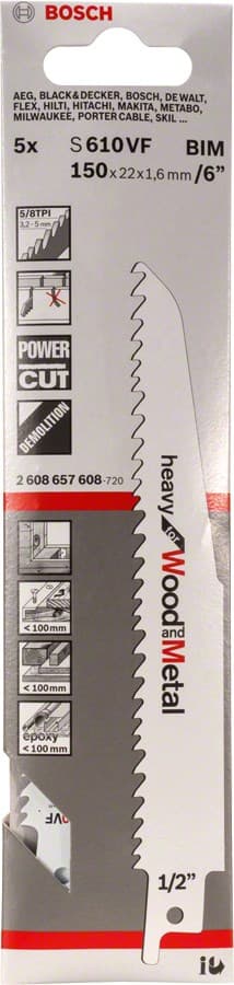 Bosch S 610 VF Heavy til træ og metal bajonetsavklinger