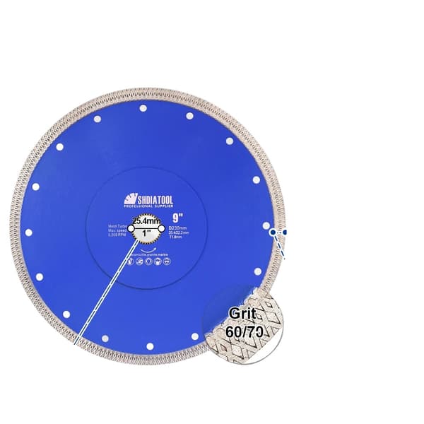 Diamantskæreskive, rundsavskive, 230 mm diameter, til skæring af fliser og sten,1Stk 230mm