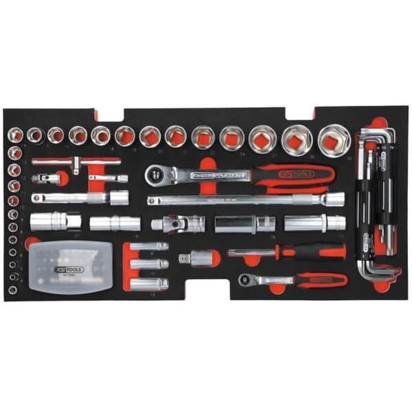 KS TOOLS ULTIMATE verktygslåda utrustad - 3 lådor och bricka - 114 st