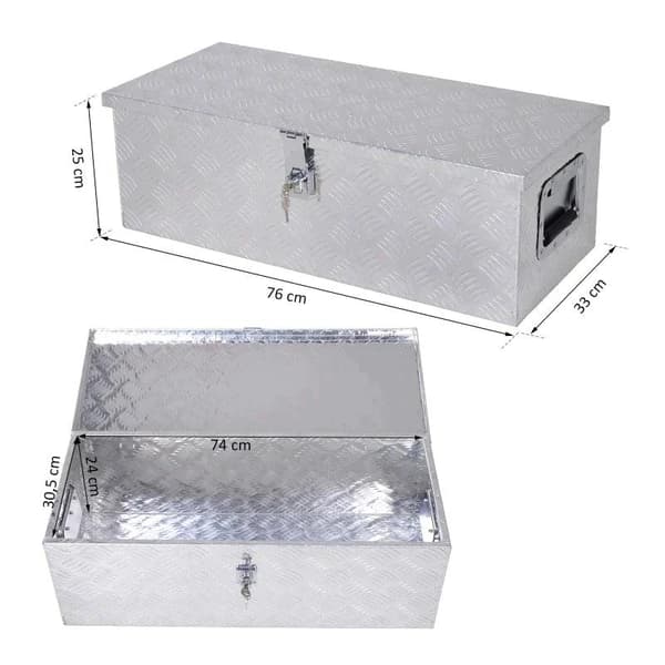 Rootz Toolbox - Laitelaatikko - Laatikko - Lukolla - Kaksi kantokahvaa - Alumiini - 76 x 33 x 25 cm