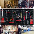 Miniatyrbild 3 av 4: Väggpanel för verktygsförvaring - XMTECH - 120 x 60 cm - 3 paneler - 17 tillbehör - Röd och svart metall
