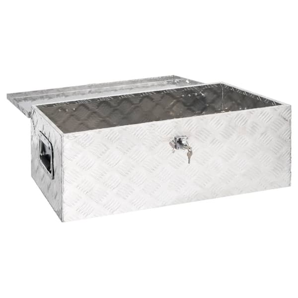 opbevaringskasse 90x47x33,5 cm aluminium sølvfarvet