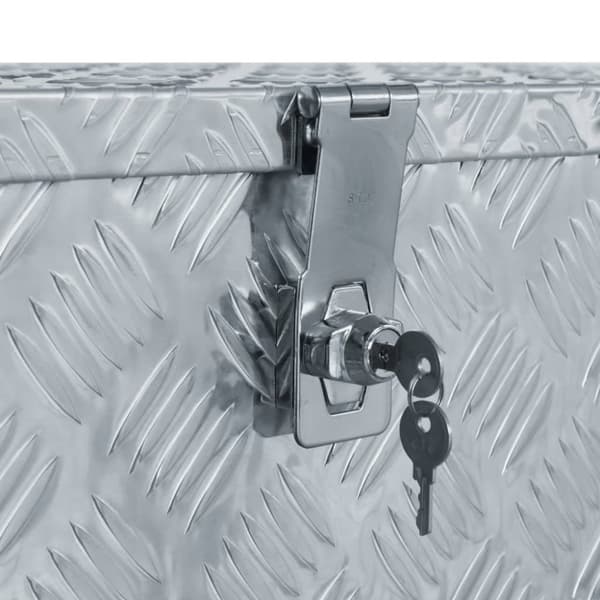 Förvaringslåda aluminium 80x30x35 cm silver