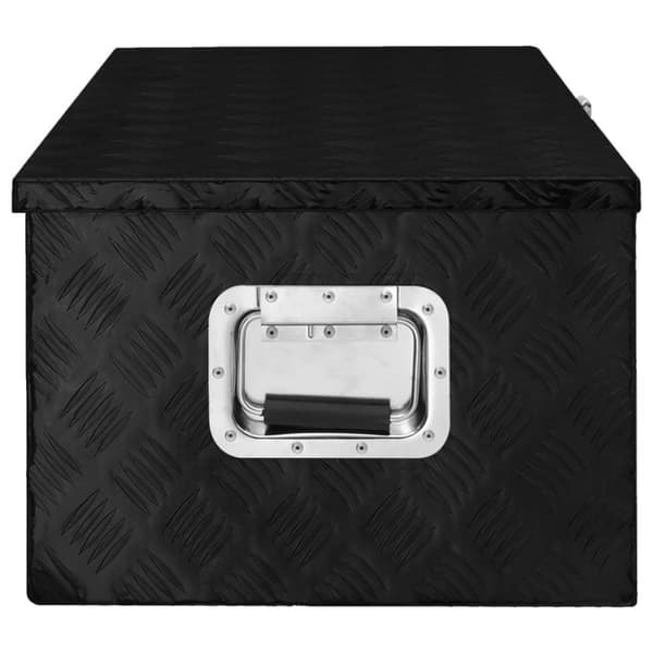 Förvaringslåda svart 90x47x33,5 cm aluminium
