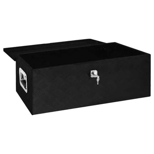 Förvaringslåda svart 90x47x33,5 cm aluminium