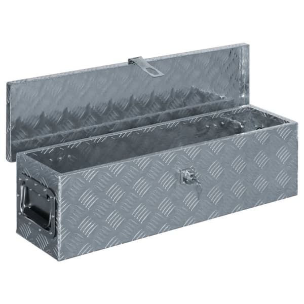 aluminiumskasse 80,5 x 22 x 22 cm sølvfarvet