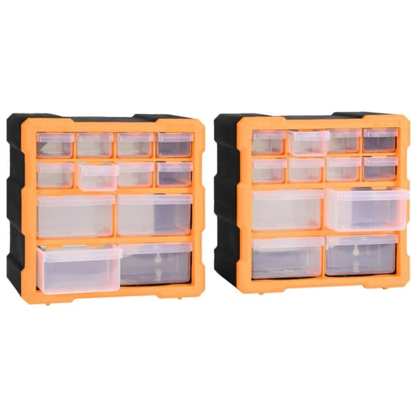skuffereoler med 12 skuffer 2 stk. 26,5x16x26 cm