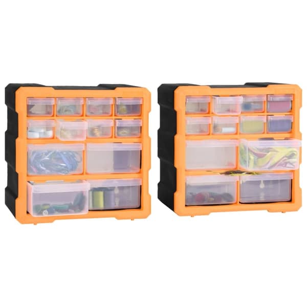 skuffereoler med 12 skuffer 2 stk. 26,5x16x26 cm