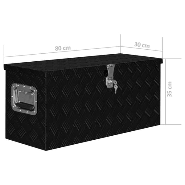aluminiumskasse 80x30x35 cm sort