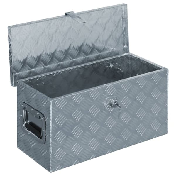 aluminiumskasse 61,5 x 26,5 x 30 cm sølvfarvet