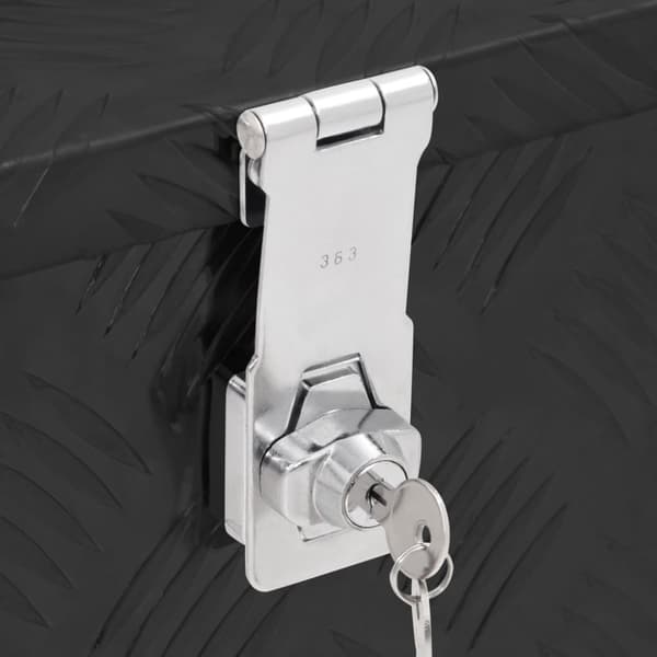 opbevaringskasse 50x15x20,5 cm aluminium sort