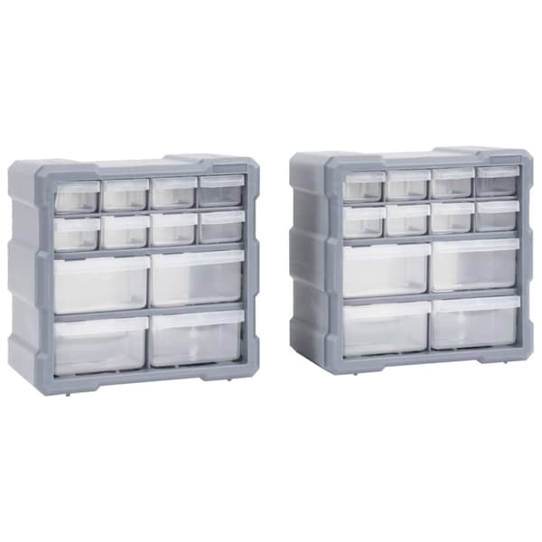 skuffereoler med 12 skuffer 2 stk. 26,5x16x26 cm