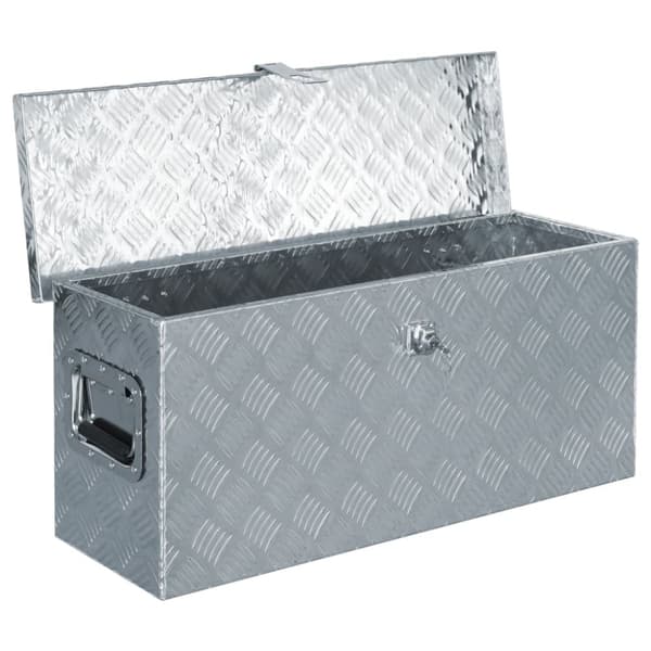 vidaXL Förvaringslåda aluminium 76,5x26,5x33 cm silver -  Verktygslådor