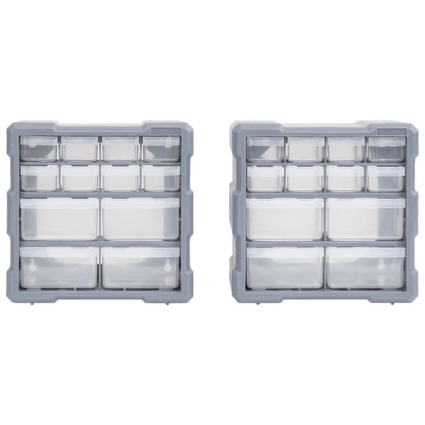 vidaXL skuffereoler med 12 skuffer 2 stk. 26,5x16x26 cm - Værktøjskasser