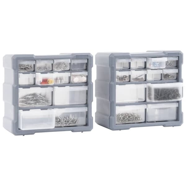 vidaXL skuffereoler med 12 skuffer 2 stk. 26,5x16x26 cm - Værktøjskasser