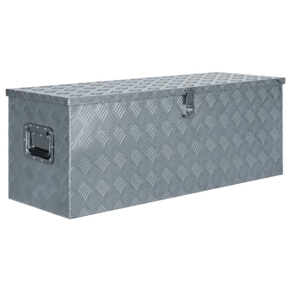vidaXL Förvaringslåda aluminium 110,5x38,5x40 cm silver -  Verktygslådor