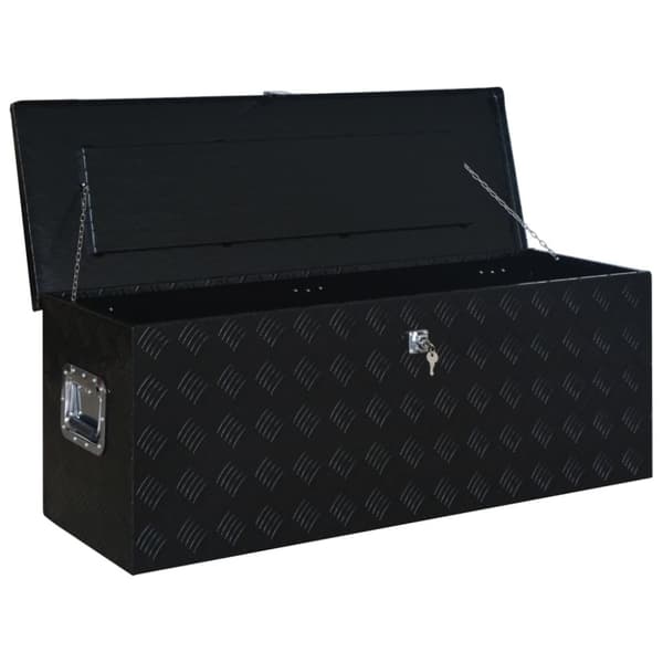 vidaXL aluminiumskasse 1085 x 370 x 400 mm sort -  Værktøjskasser