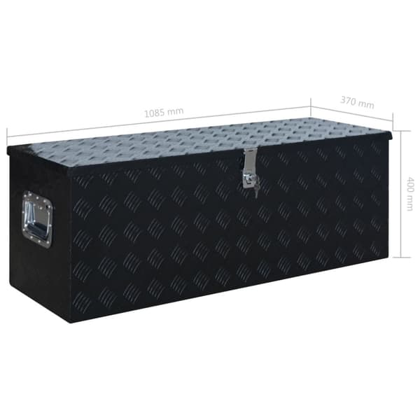 vidaXL aluminiumskasse 1085 x 370 x 400 mm sort - Værktøjskasser