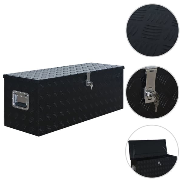 vidaXL aluminiumskasse 1085 x 370 x 400 mm sort - Værktøjskasser