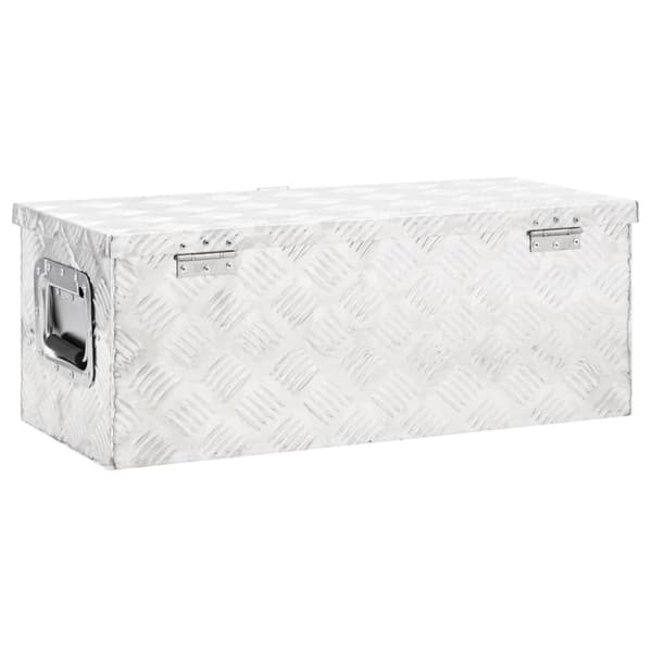 vidaXL Förvaringslåda silver 70x31x27 cm aluminium -  Verktygslådor