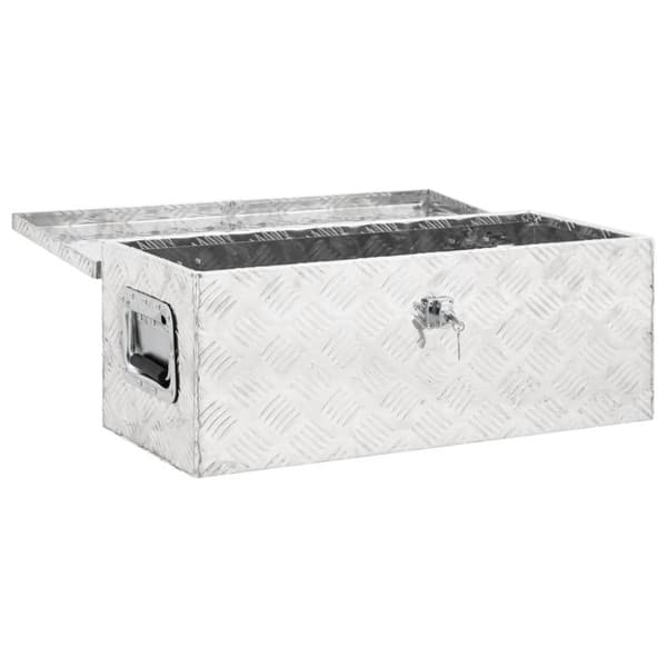 vidaXL Förvaringslåda silver 70x31x27 cm aluminium -  Verktygslådor