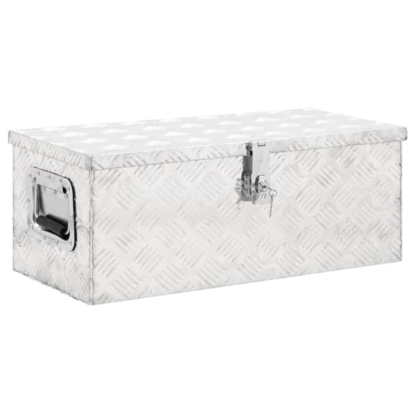 vidaXL Förvaringslåda silver 70x31x27 cm aluminium -  Verktygslådor