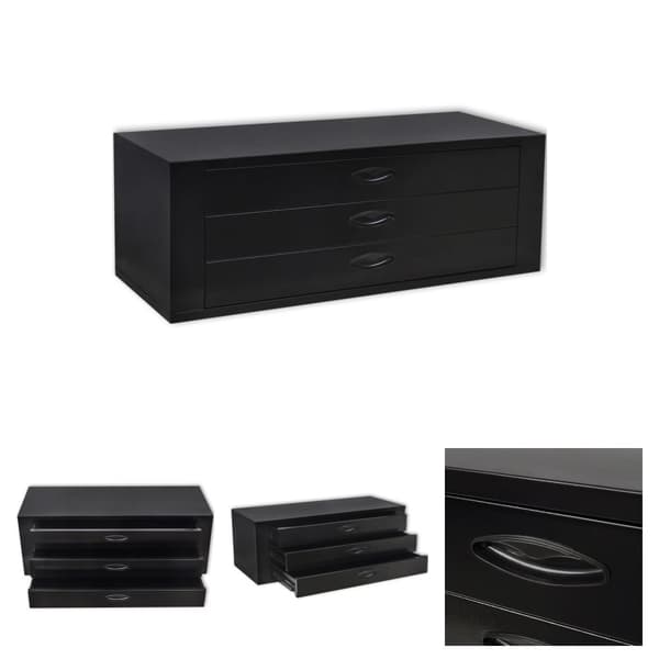 The Living Store Verktygslåda i metall 3 lådor svart - Verktygslådor