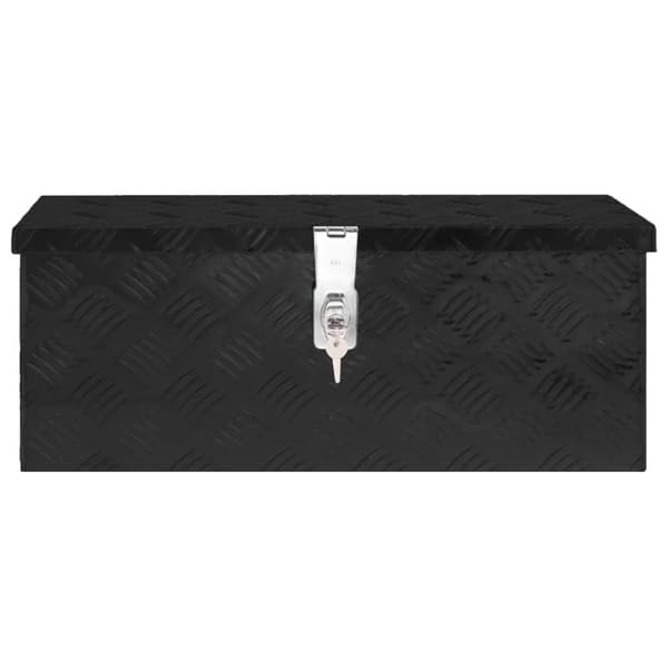 The Living Store Förvaringslåda svart 60x23,5x23 cm aluminium -  Verktygslådor