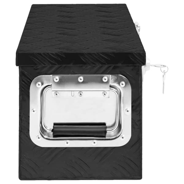 The Living Store Förvaringslåda svart 60x23,5x23 cm aluminium -  Verktygslådor
