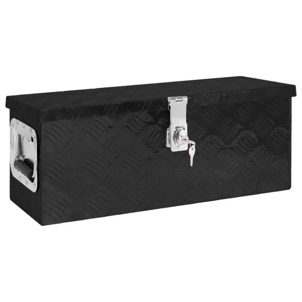 The Living Store Förvaringslåda svart 60x23,5x23 cm aluminium -  Verktygslådor