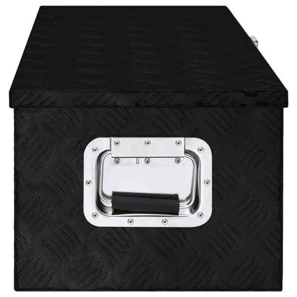 The Living Store opbevaringskasse 80x39x30 cm aluminium sort -  Værktøjskasser
