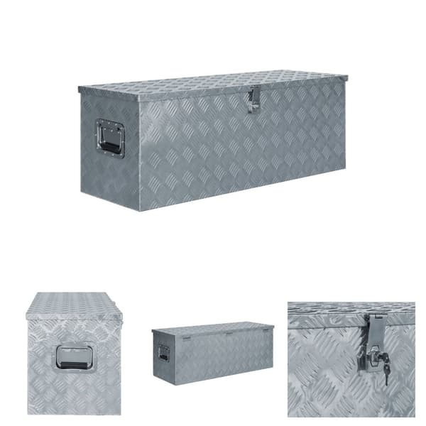 The Living Store aluminiumskasse 110,5 x 38,5 x 40 cm sølvfarvet -  Værktøjskasser