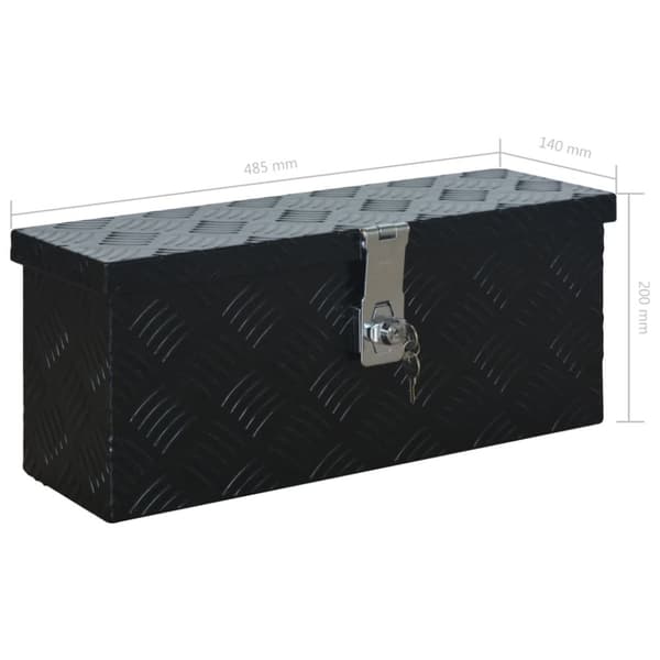 The Living Store Aluminiumlåda 485x140x200 mm svart -  Verktygslådor